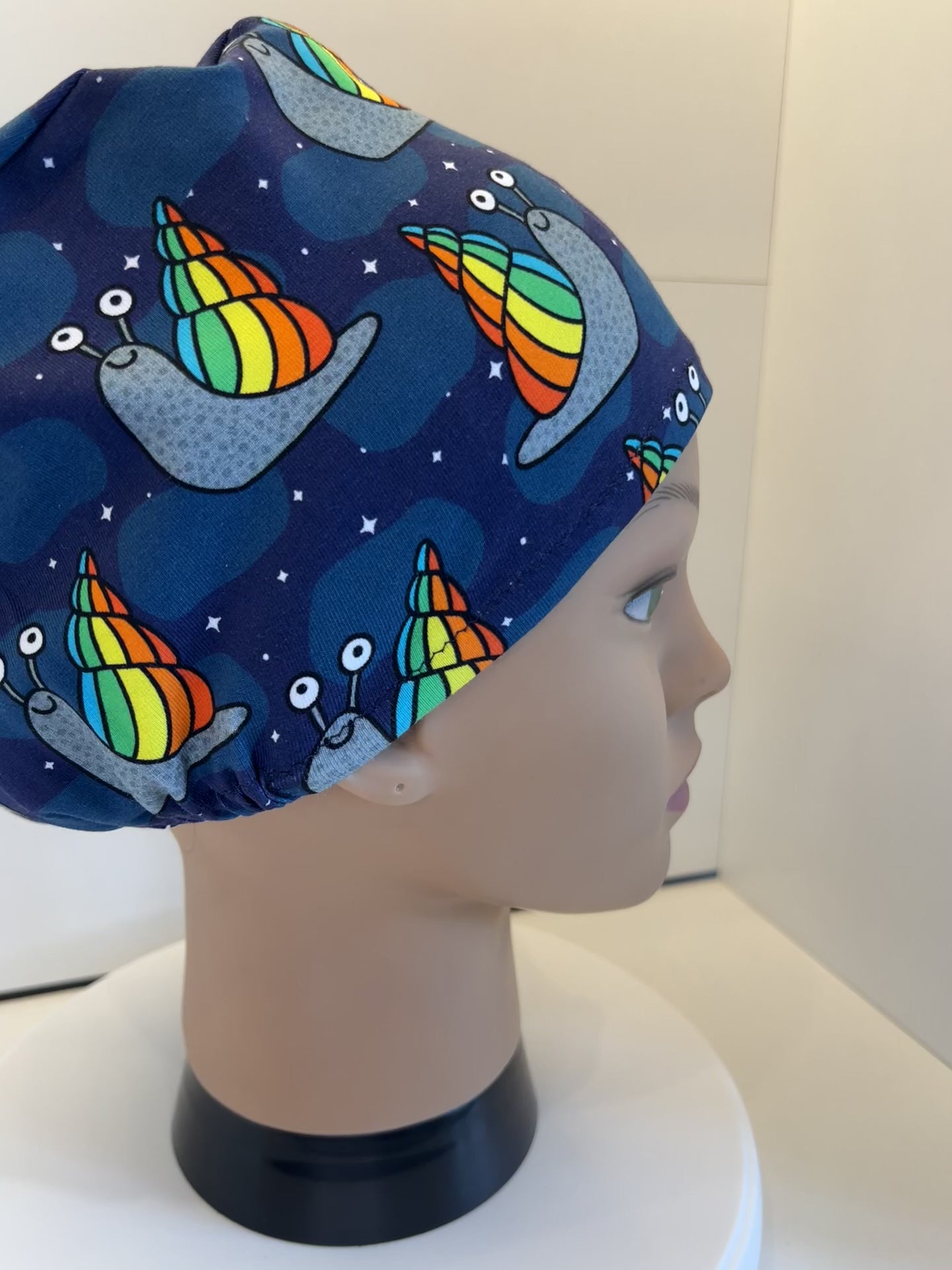 Starlit Snails Premium Cotton Jersey super soft theatre scrub hat/cap