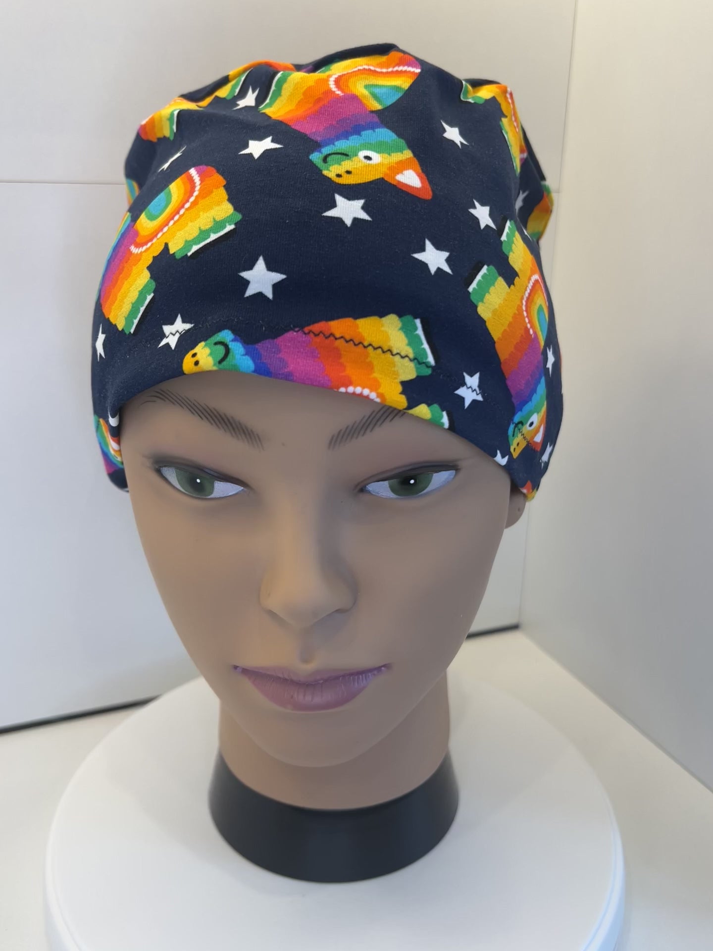 Rainbow Alpaca Premium Cotton Jersey super soft theatre scrub hat/cap