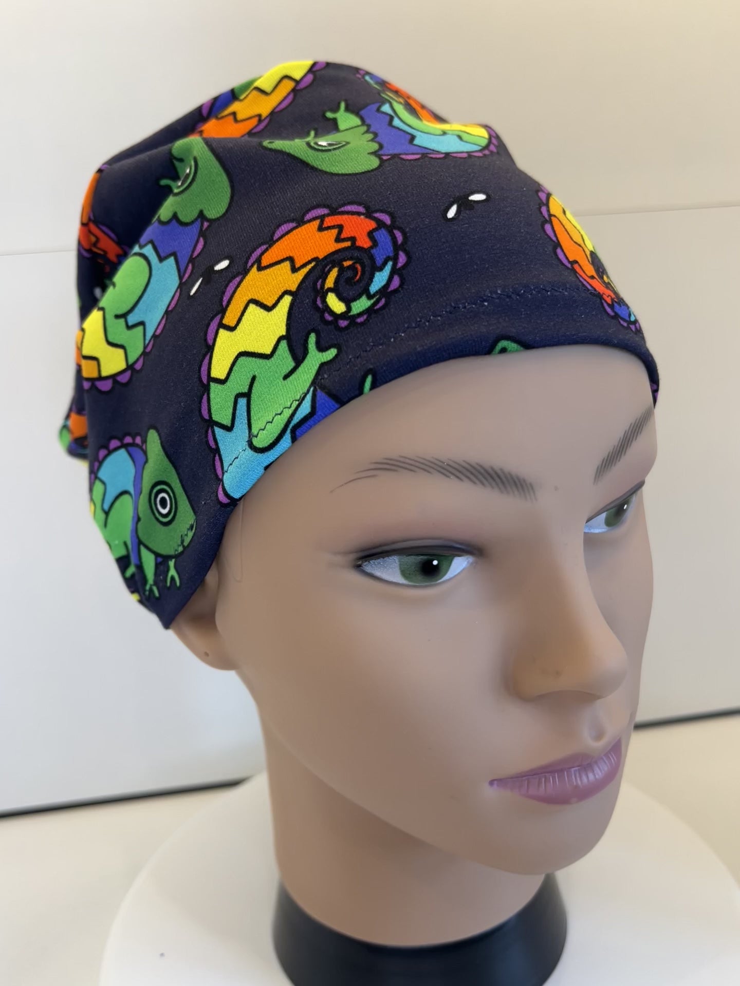 Colourful Chameleons Premium Jersey Fabric Handmade Scrub Cap/Theatre Hat