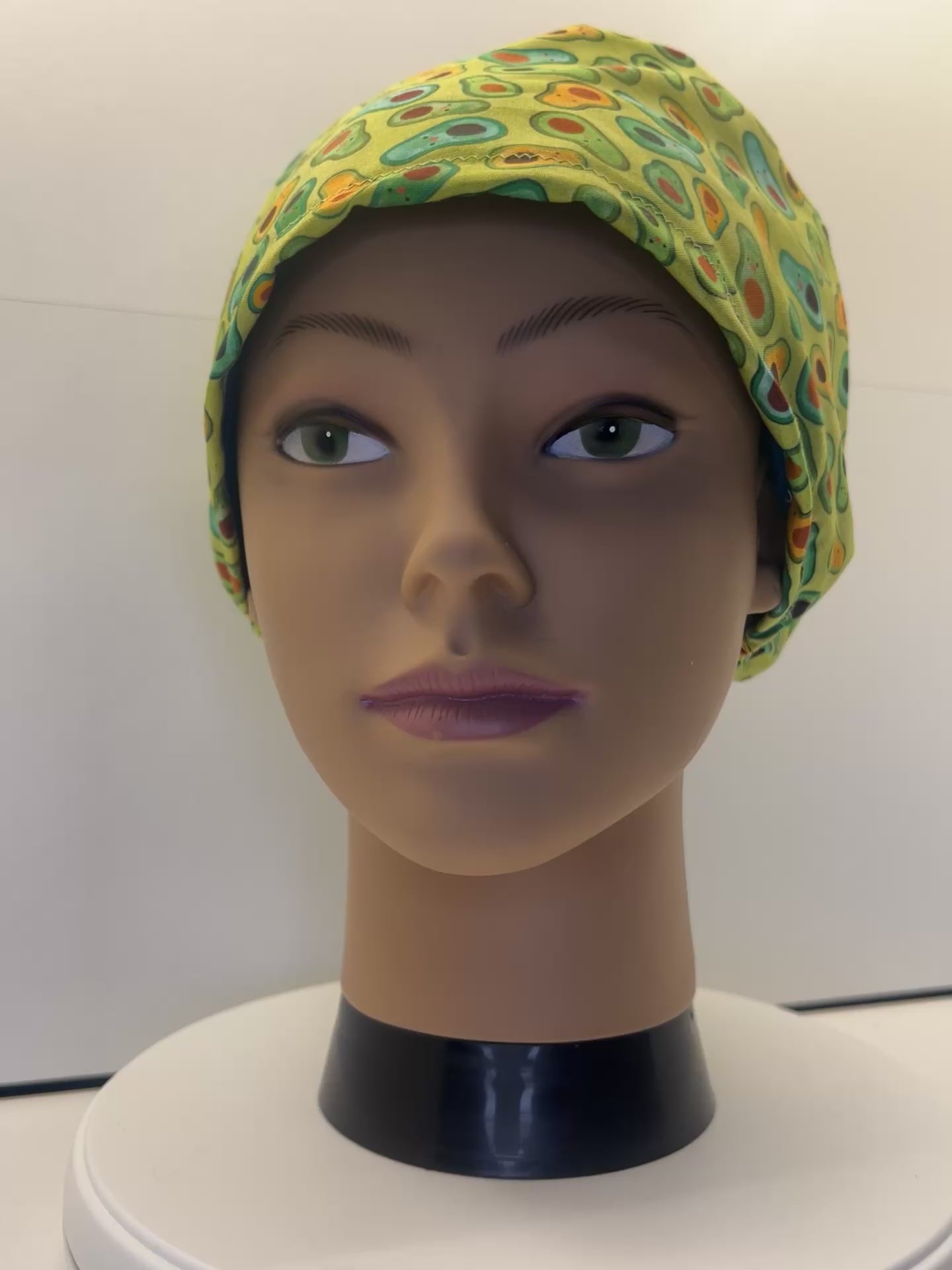 Avocado Smiles 100% Cotton Scrub Cap/Theatre Hat - Optional satin Lining