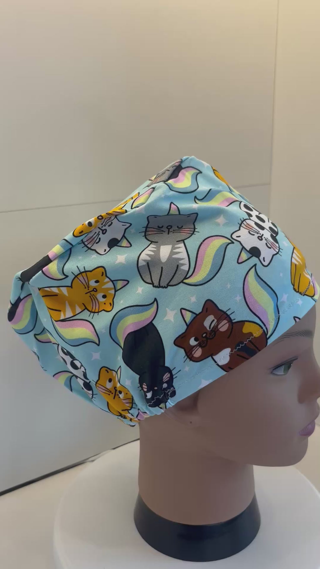 Unicorn Cats/ Caticorns Premium Cotton Jersey super soft theatre scrub hat/cap