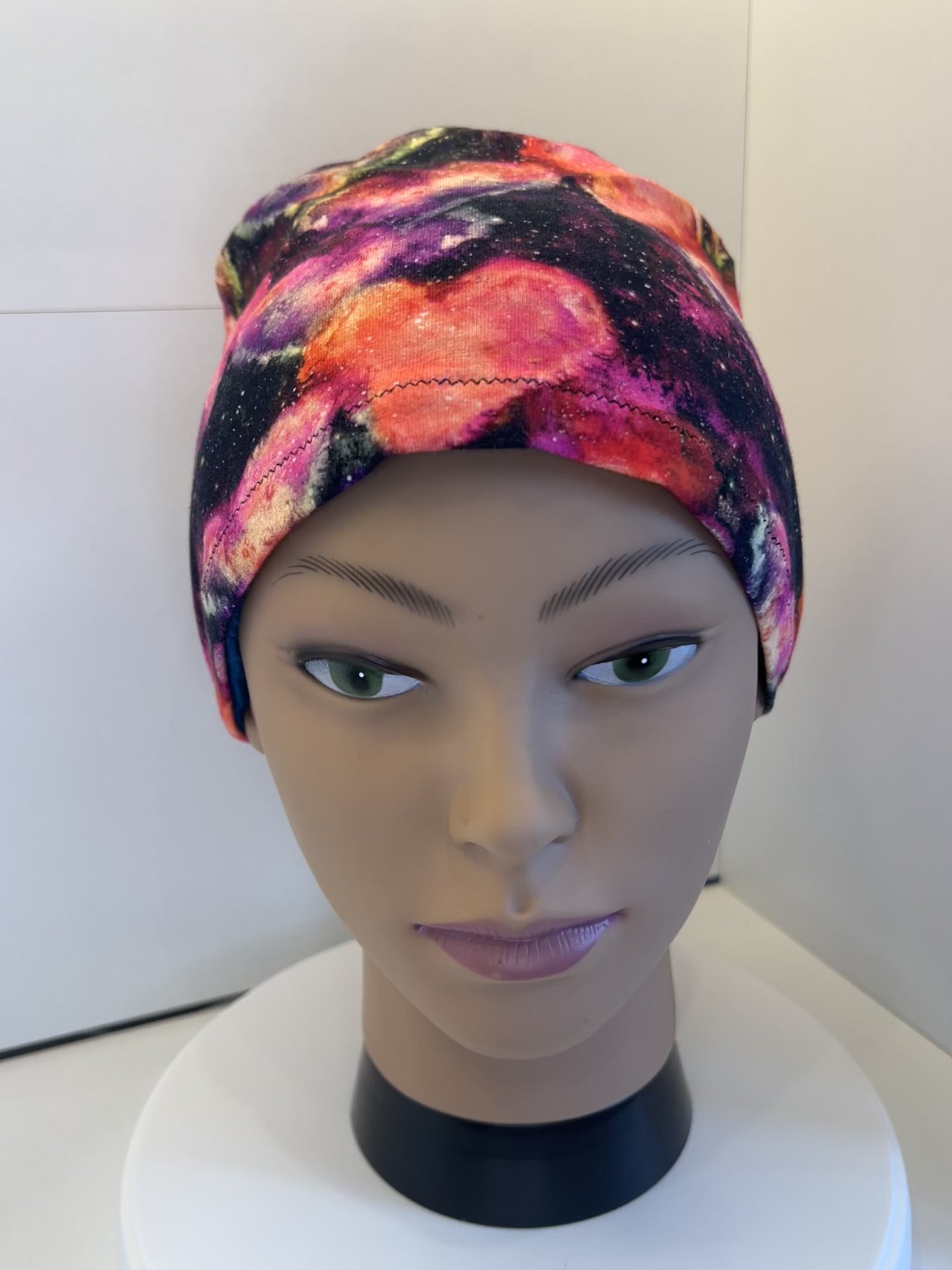 Nebula Hearts Soft Jersey Fabric theatre scrub cap / hat.  Ethically made. Standard and Large size