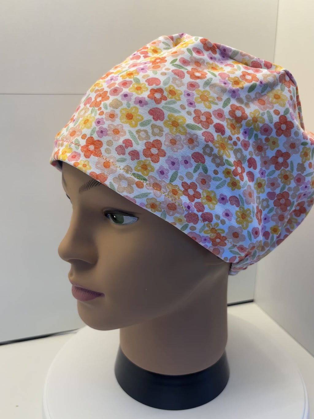Spring Blooms Premium Jersey super soft and smooth cotton theatre scrub hat/cap