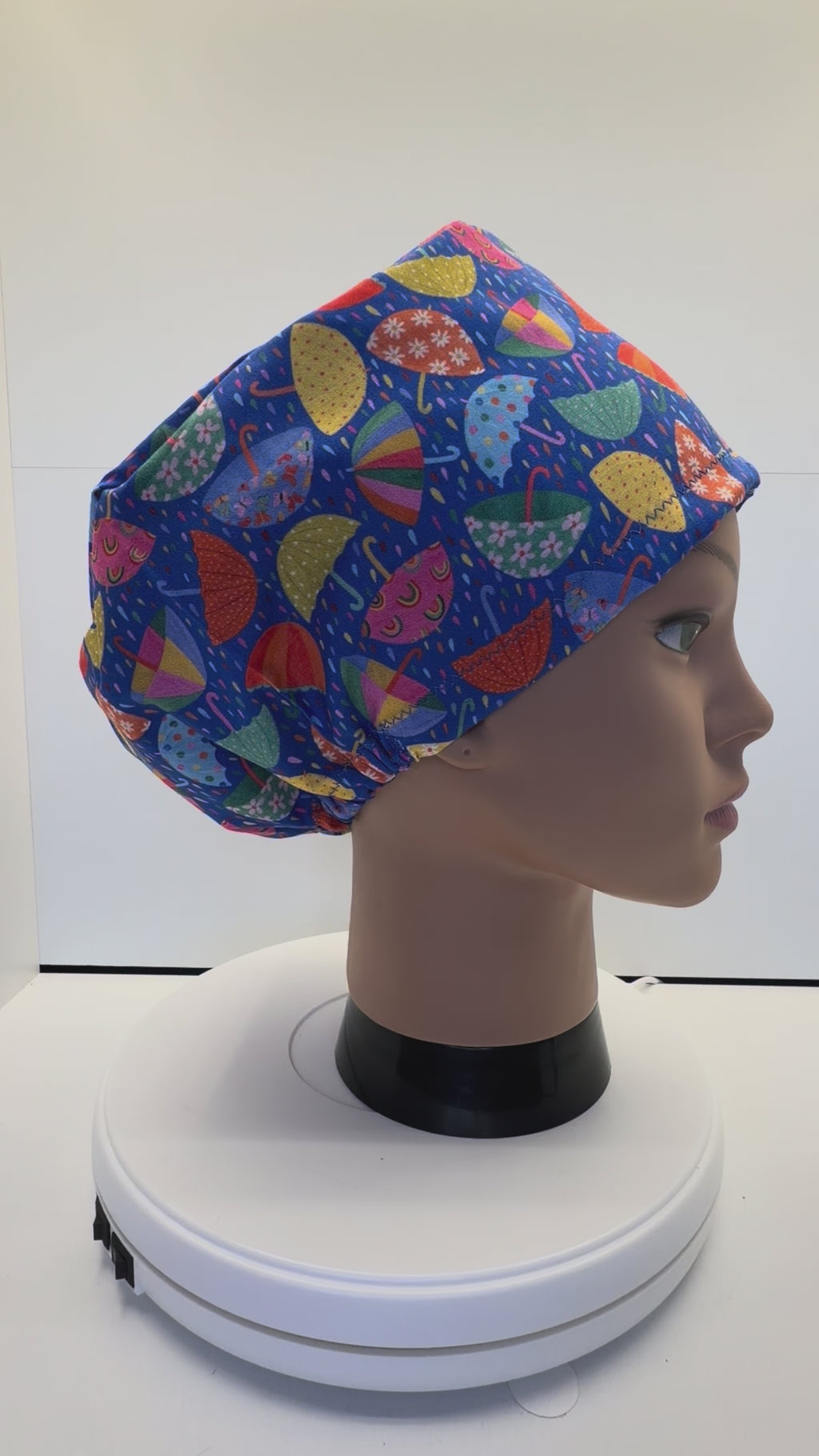 April Showers 100% Cotton Scrub Cap/Theatre Hat - UK Handmade