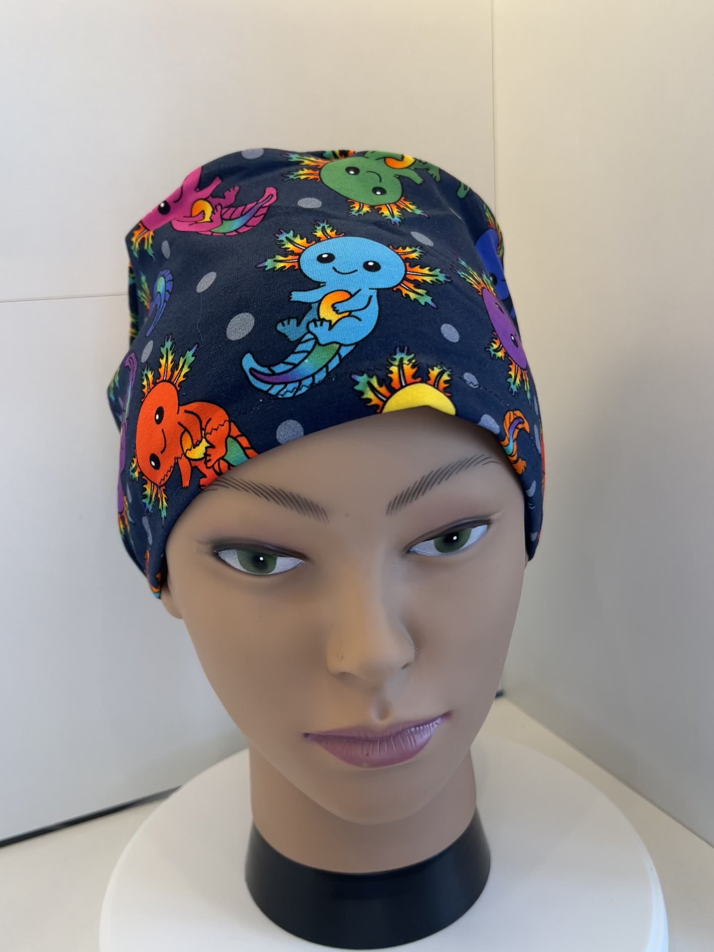 Rainbow Axolotls Premium Jersey Theatre Hat/scrub cap