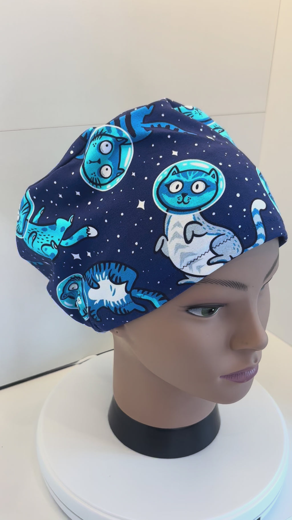 Cats in Space Premium Cotton Jersey super soft theatre scrub hat/cap