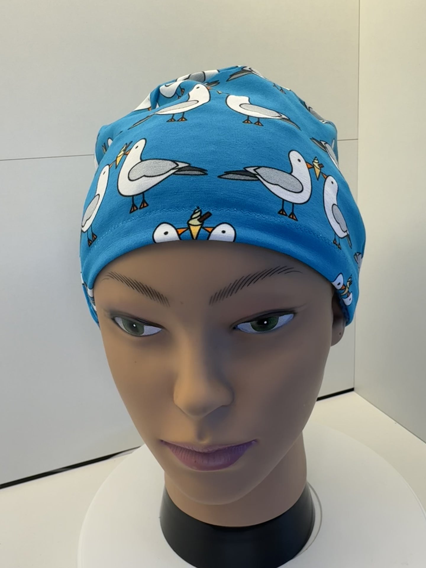 Blue Seagulls Premium Cotton Jersey Super Soft Surgical/Theatre Scrub Hat/Cap. UK Handmade