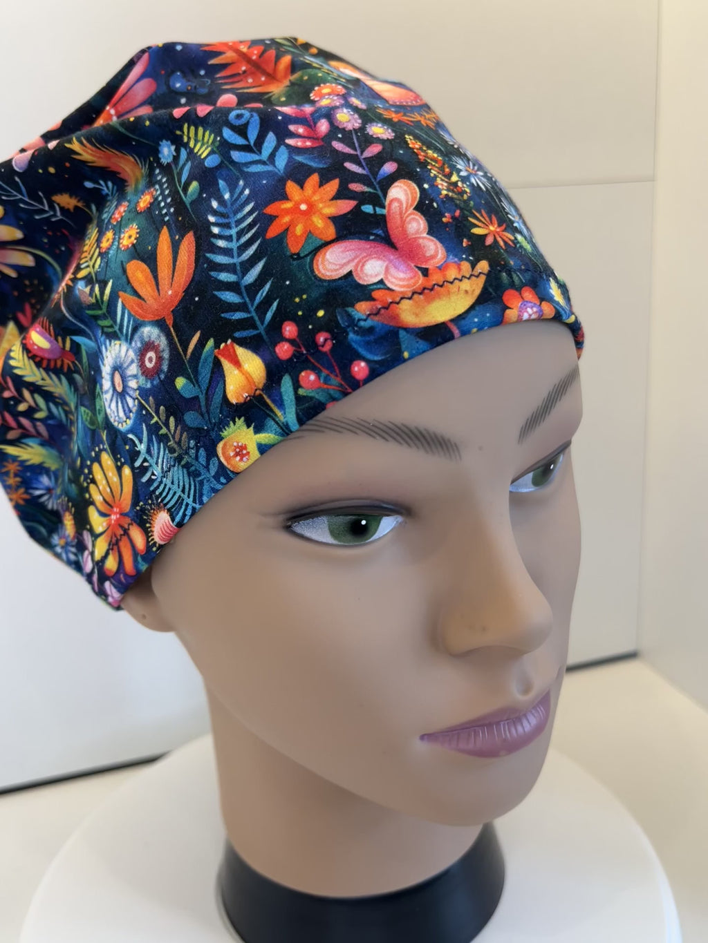 Midnight Fairy Garden Premium Jersey Fabric Handmade Scrub Cap/Theatre Hat