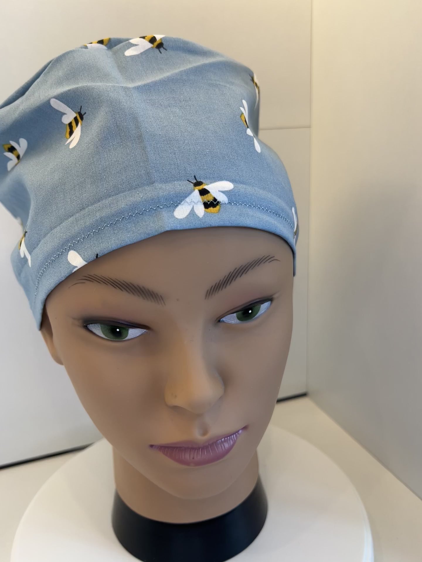 Busy Bees 100% Cotton Theatre Hat/Scrub Cap Optional Satin Lining