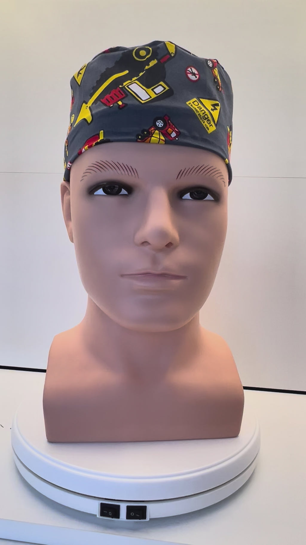 Construction Crew Cotton Fabric Tie-Back Theatre Scrub Cap / Hat