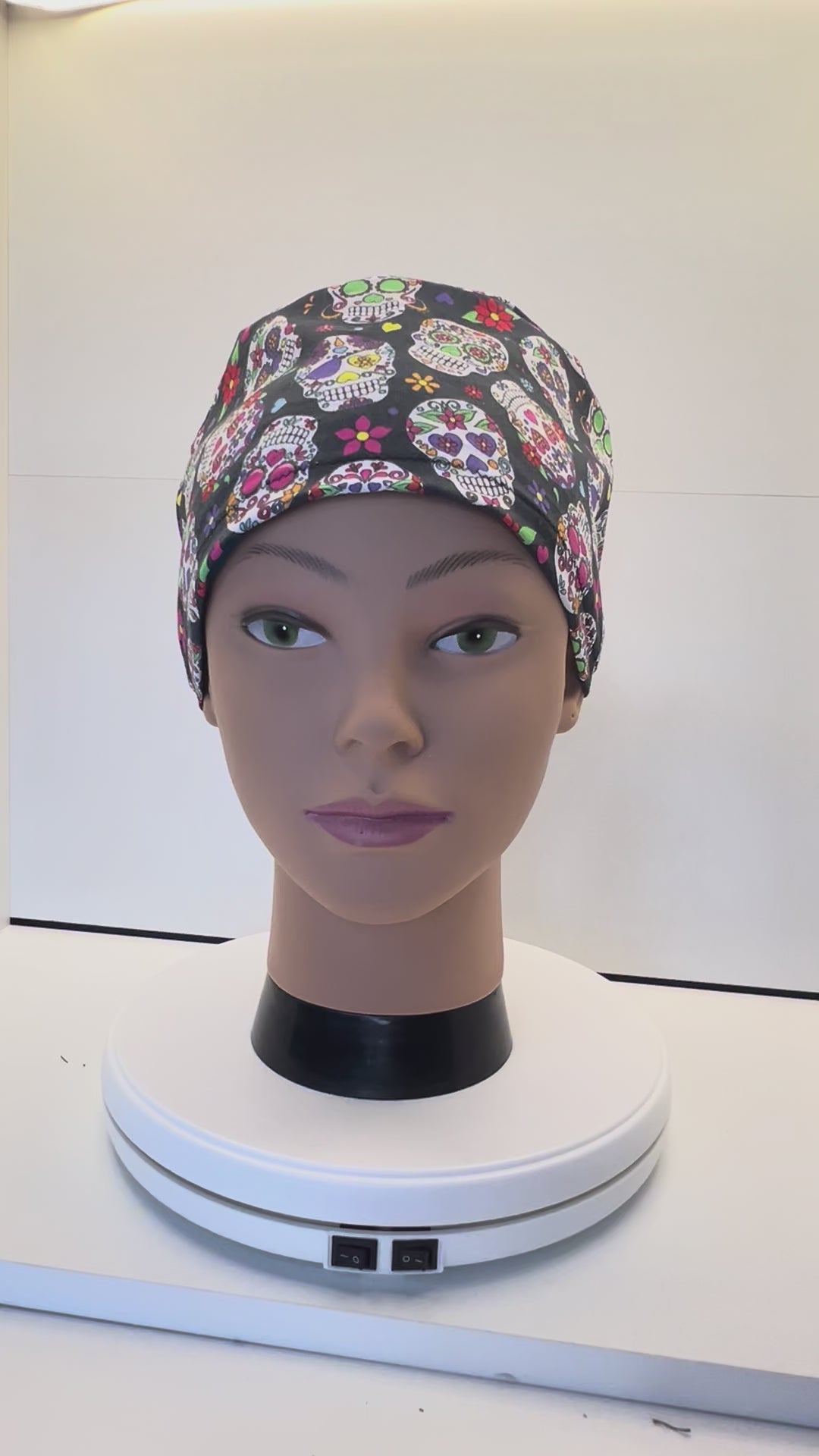 Sugar Skulls Cotton Fabric Theatre Scrub Cap / Hat.  UK Handmade.
