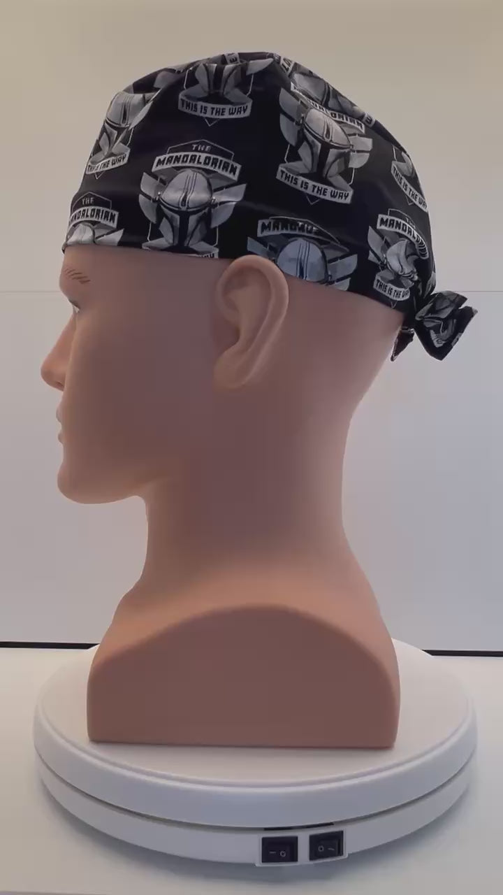 Mandalorian This Is The Way Fabric Tie-Back Surgical/Theatre Scrub Hat/Cap. UK Handmade (Copy)