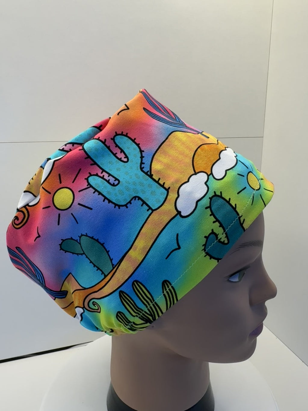 Desert Cactus Premium Jersey Fabric Theatre Hat/Scrub Cap