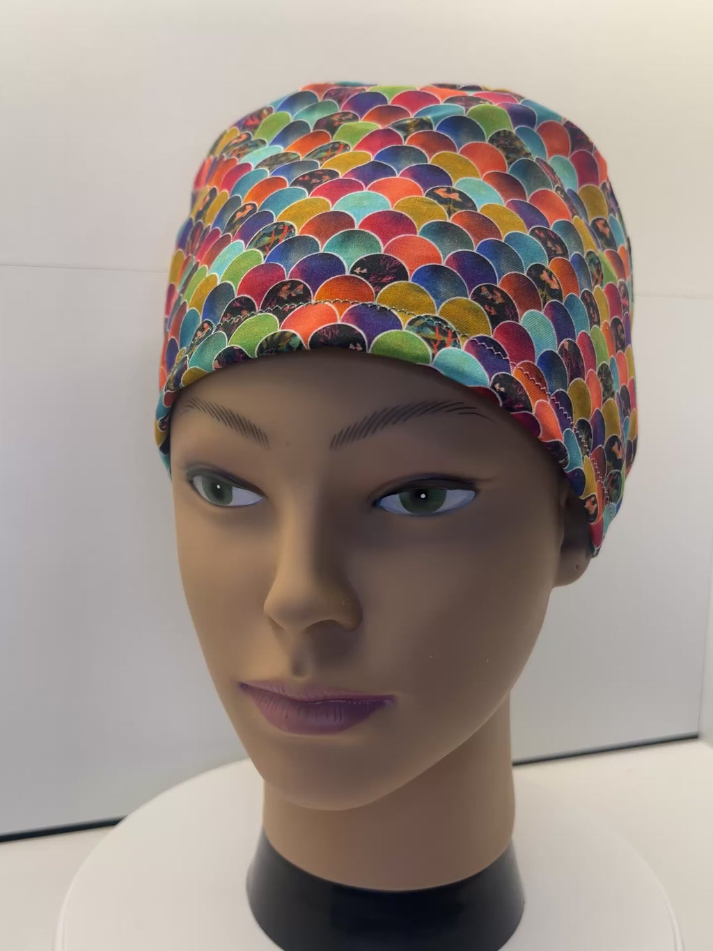Mermaid Mosaic 100% Cotton Scrub Cap/Theatre Hat - UK Handmade
