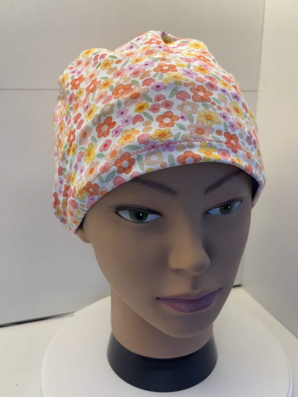 Spring Blooms Premium Jersey super soft and smooth cotton theatre scrub hat/cap