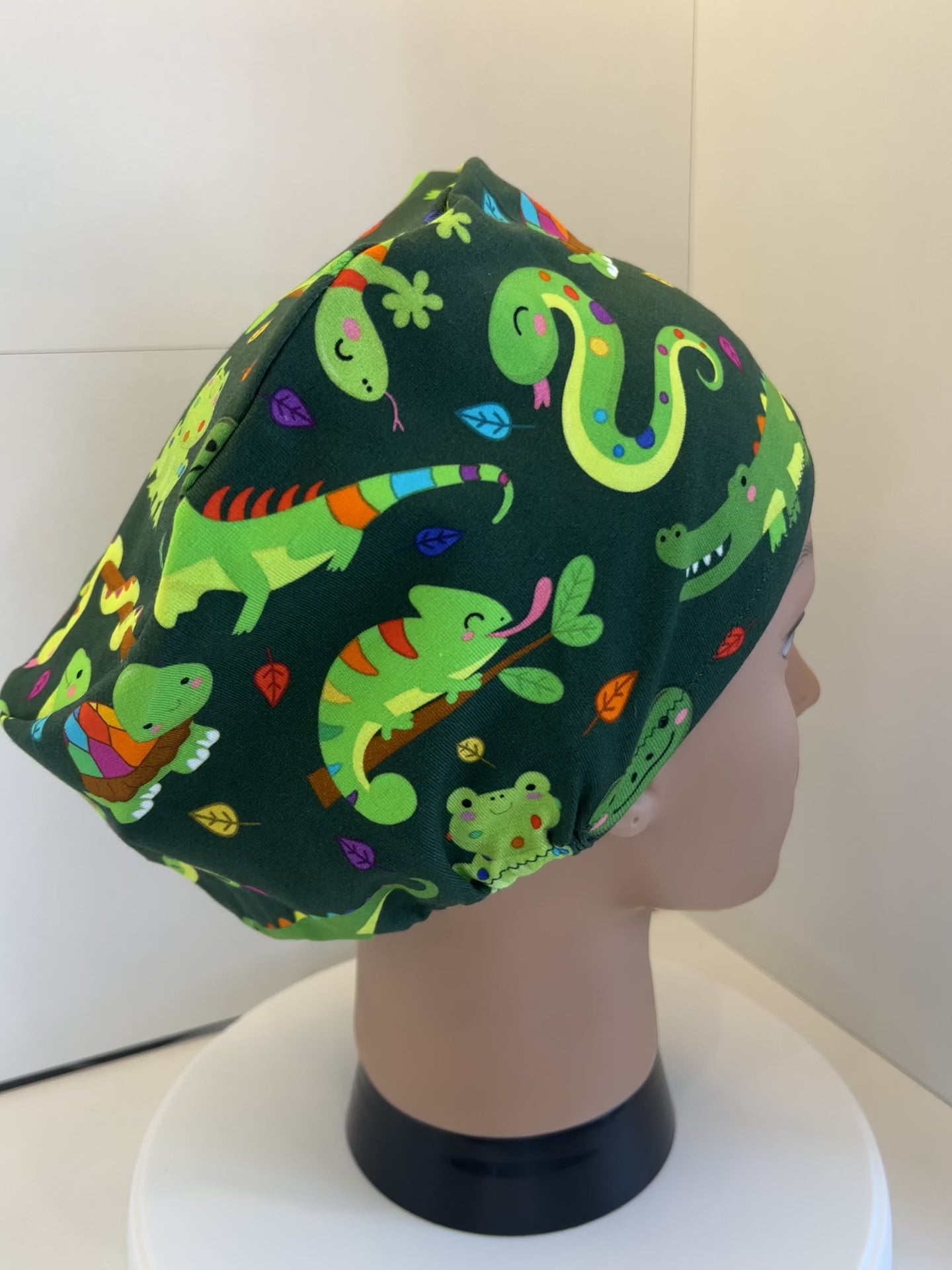 Jungle Reptiles Premium Jersey super soft and smooth cotton theatre scrub hat/cap